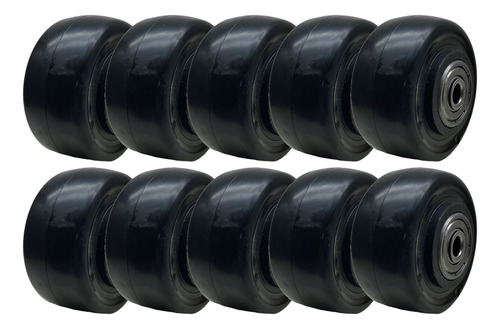 10x Rodinha Rodas De Pu 2 Pol 50mm Com Rolamento Esfera
