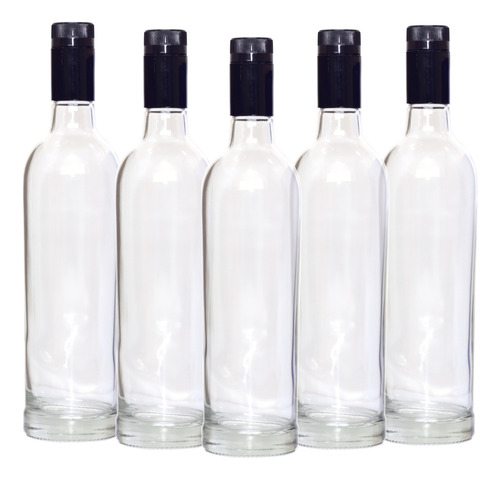12 Botellas Vidrio Licoreras Tapón Guala 750 Ml Con Tapón