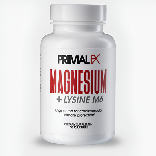 Magnesium + Lysine M6, 60 Capsulas Primal Fx Americano