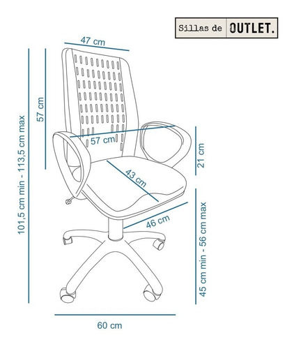 Silla Planaria Escritorio Pc Trabajo C/ruedas Envío Gratis