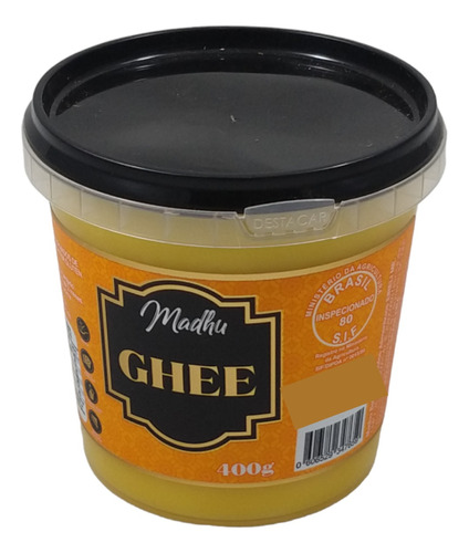 Manteiga Ghee Tradicional Madhu - Sem Glúten - 400gr Nfe