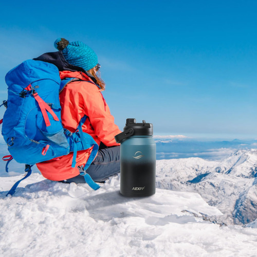 Aexpf Botella De Agua Aislada De 64 Oz Con Tapa De Tres Usos