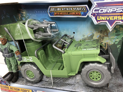 Jeep Militar Con Soldado Accesorios Articulado Escala Gijoe
