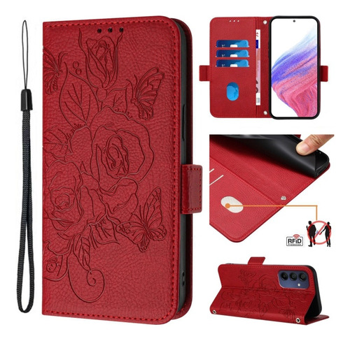 Funda De Rosas Con Estampado Para Samsung Galaxy A16/a54/a24