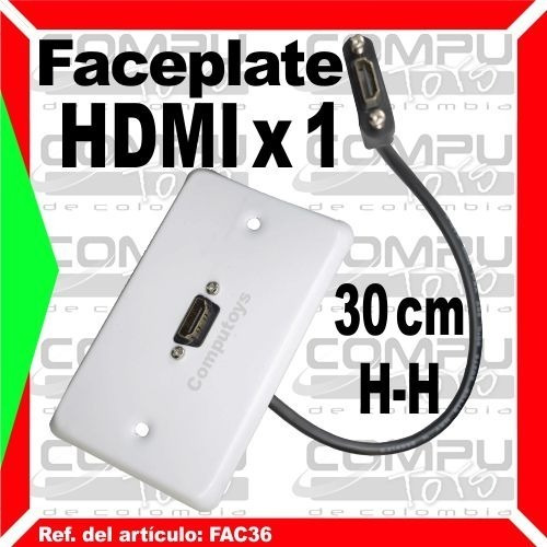 Faceplate Hdmi Metálico Cola 30 Cms Ref Fac36 Computoys Sas