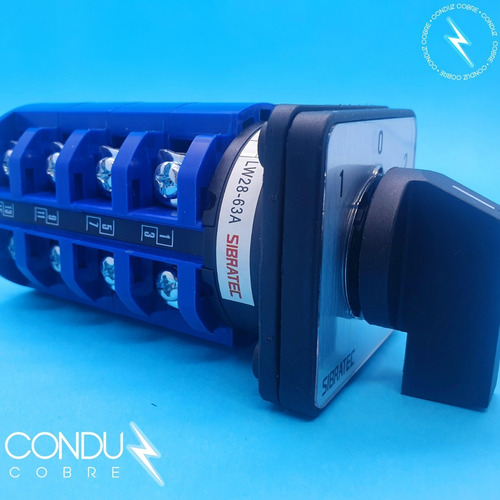 Chave Comutadora 63a Tetrapolar Manual Rotativa 3 Posições