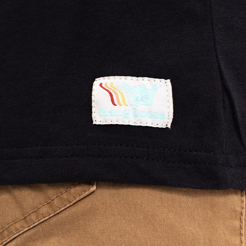 Imagen 6 de 7 de Polera Manga Corta Hombre Hang Loose Hawaii Franjas Negro