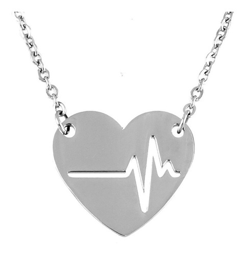 1 Collar Estetoscopio O Electrocardiograma Corazón Doctora Enfermera Acero Inoxidable