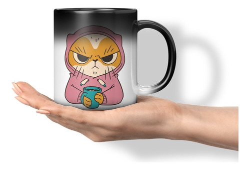 Taza Magica Gato Con Capucha 11 Onzas