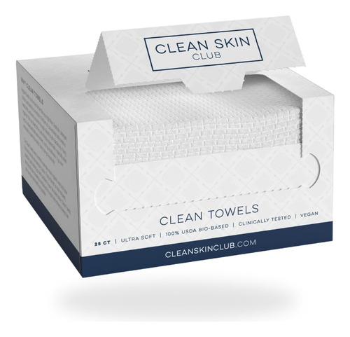 Toalla Facial Clean Skin Club Clean Towels 25 Unidades 100%