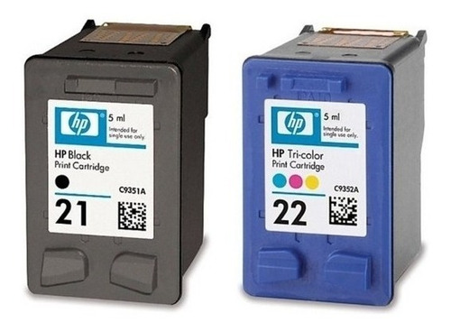 Combo De Cartuchos Hp 21 Y 22 Original Imp D2460 F335 F340
