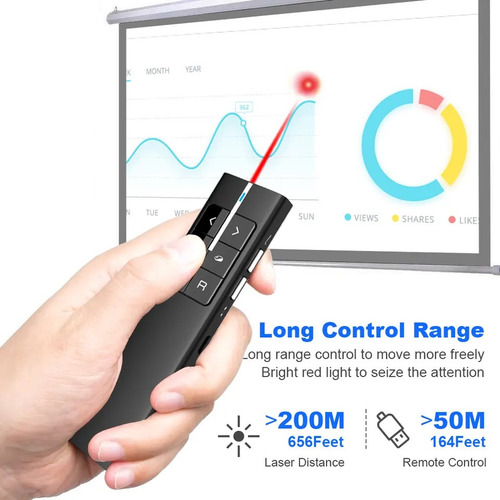 Presentador Puntero Laser Air Mouse Powerpoint Prezi Keynote