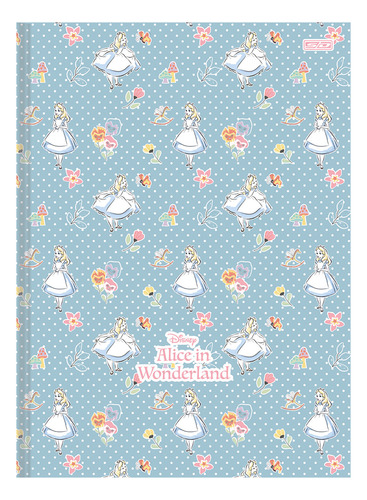 Kit 10 Cadernos Brochurão 48fls Alice País Maravilhas Disney