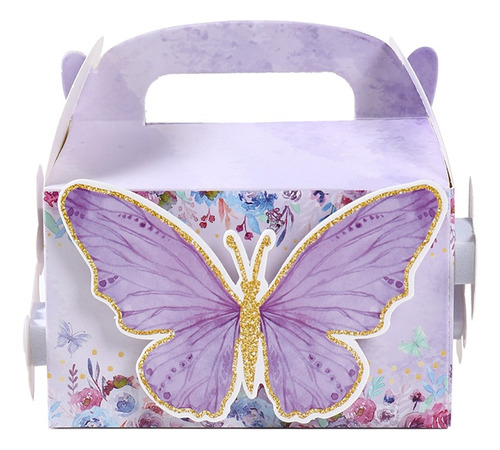 Caja De Regalo Con Forma De Mariposa Morada, Decoración De C