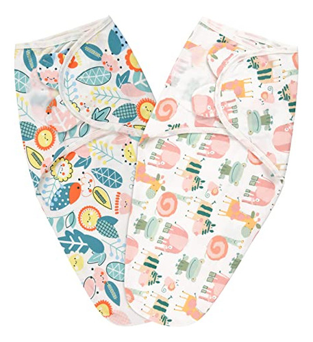 Vicloon 2 Pack Organic Cotton Swaddle Blankets For 0-3 Month