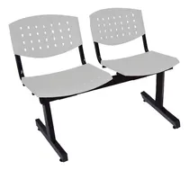 Comprar Silla Tandem 2 Asientos Salas De Espera Plastico Reforzado Color de la estructura Negro Color de los asientos Gris claro