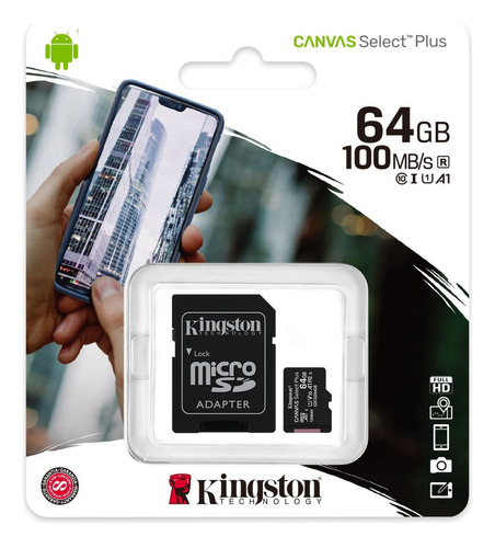 Memoria Micro Sd 64gb Kingston C/adaptador Sdcs2/64gb 