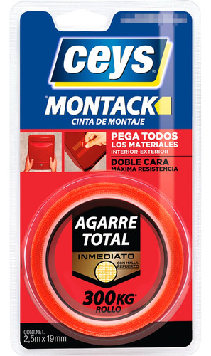 Cinta De Montaje Doble Cara Montack Ceys Xpress2.5m X 19mm