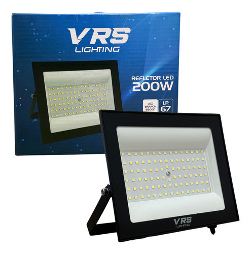 Refletor Projetor Led 200w 127/220V Branco Frio 6500k Carcaça Preto Luz Branco-frio 127/220v