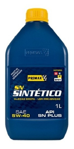 Lubrificante 100% Sintético 5w40 Api Sn Bardahl Promax 1lt