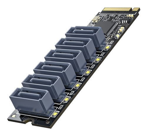 Adaptador Orico Pcie Gen3 M.2 M Clave A 6 Puertos Sata 3.0