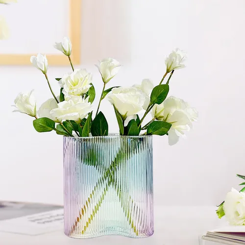 Aoderun Jarrón De Cristal Para Flores, Moderno Y Grande, Con