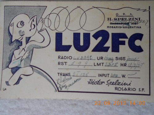 Postal Y Sello Postal Radio Aficionado De Rosario 1947