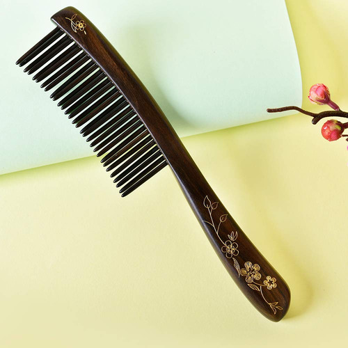 Tan Mujiang Peine De Madera De Dientes Anchos Insertados Par