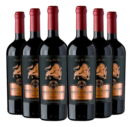 6 Vinos Bestia Negra Family Reserva Merlot