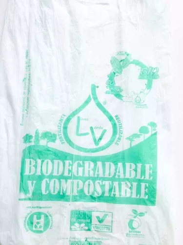 Bolsa Plástico Camiseta 100% Biodegradable 45x60cm 27,5 micras (100 Uds)  Pack 100 UNIDADES