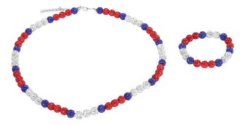 Conjunto De Collar Y Pulsera De Béisbol Con Diamantes De Imi