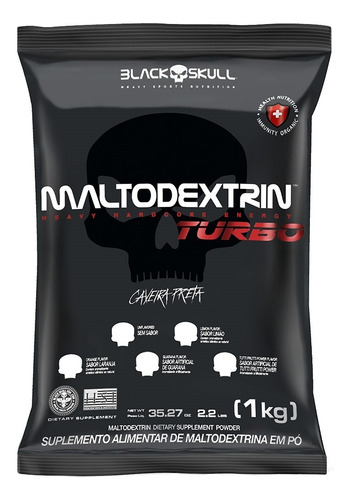 Suplemento Em Pó Black Skull Linha Turbo Maltodextrina,malto,carboidratos,maltodextrin Turbo,maltodextrina Turbo,linha Sabor Laranja De 1000g