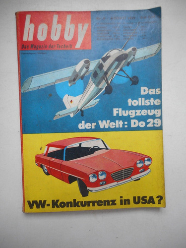 Revista Hobby - Ago/1960 - Automóveis / Aviação - Alemanha