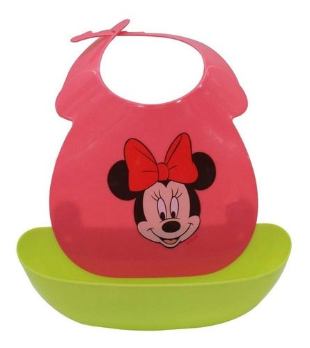 Babero De Plástico Con Recipiente Disney Baby Minnie Mouse