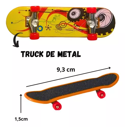 Kit 5 Skate De Dedo Mini Prancha Shape Com Lixa Truck Metal
