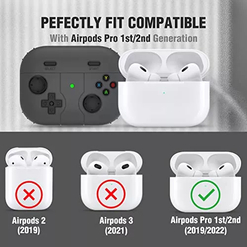 Paquete de 2 fundas para AirPods Pro de 2ª generación, diseño de consola de  juegos, funda para AirPods Pro 2 con llavero para hombres y mujeres, funda