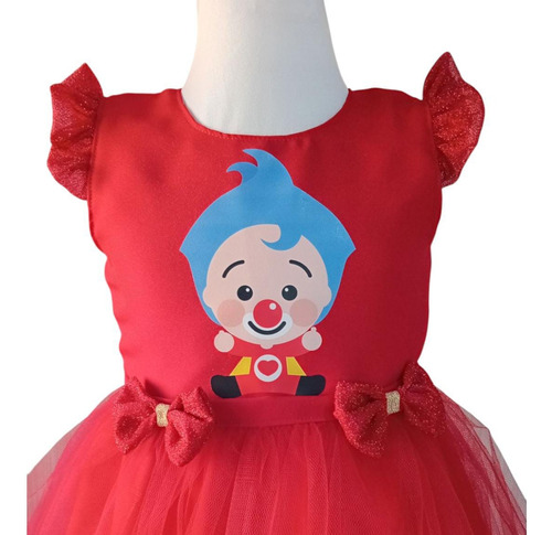 Disfraz Vestido Plim Plim Payaso Tutu Bebe Rojo 1