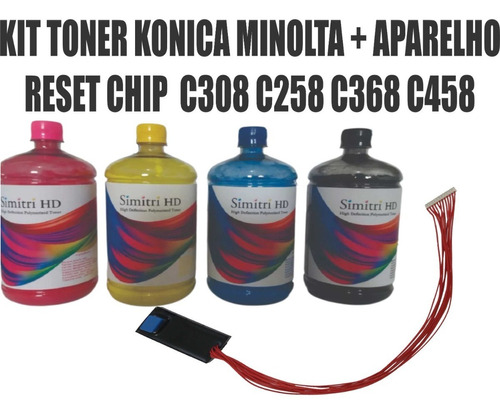 Kit Toner Minolta +ap.reset Chip Toner C308 C258 C368 C458