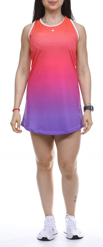 Vestido Beach Tennis C/ Shorts Degrade Rosa Roxo Beachwear