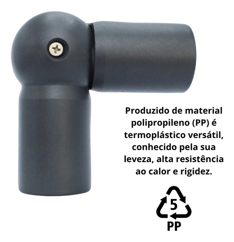 Kit 4 Cotovelos Para Corrimão Escada Regulável 1.1/2 Pol Preto