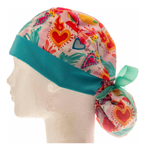 6 Gorros Quirúrgicos Dama Cabello Largo Antifluido Estampado