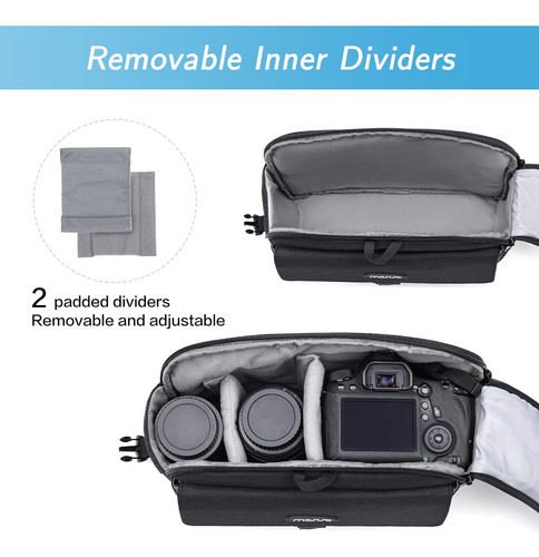 Bolso Para Cámara Dslr/slr/mirrorless, De Hombro, Negro