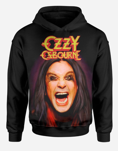 Buzo Con Capucha Ozzy Osbourne Musica Rock Metal Banda Black