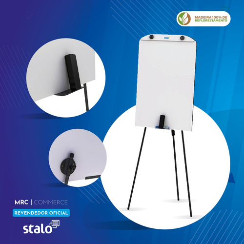 Cavalete Flip Chart Retrátil Lousa Quadro Branco P/ Reunião