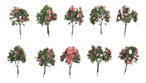 Árbol De Modelo De Árboles Modelo Escala Ho 10pcs Con Flor R