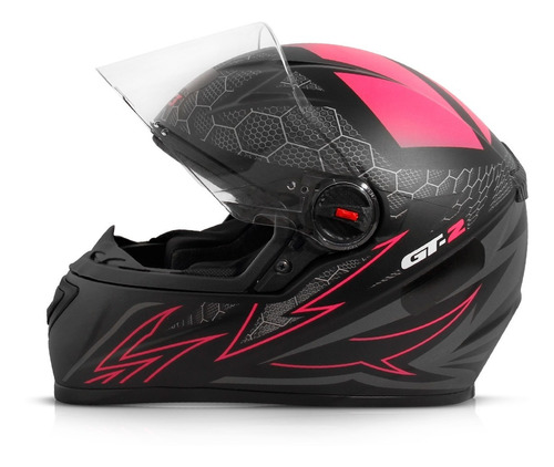 Capacete Fechado Moto Gt2 Rosa