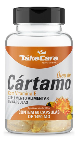 Óleo De Cártamo Com Vitamina E 60 Cápsulas Take Care