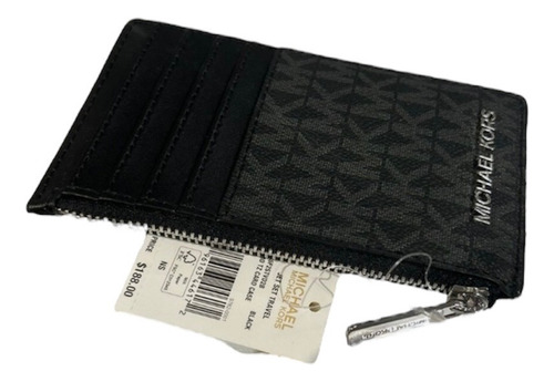 Tarjetero Michael Kors Negro Monogram Signature Original Negro Monogram
