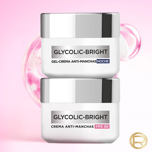 Gel Crema Noche Anti Manchas Glycolic Bright L'oréal Paris Todo Tipo De Piel Noche
