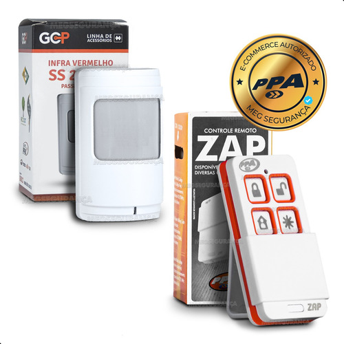 Kit Sensor Alarme Presença Sem Fio Gcp + Controle Zap Ppa